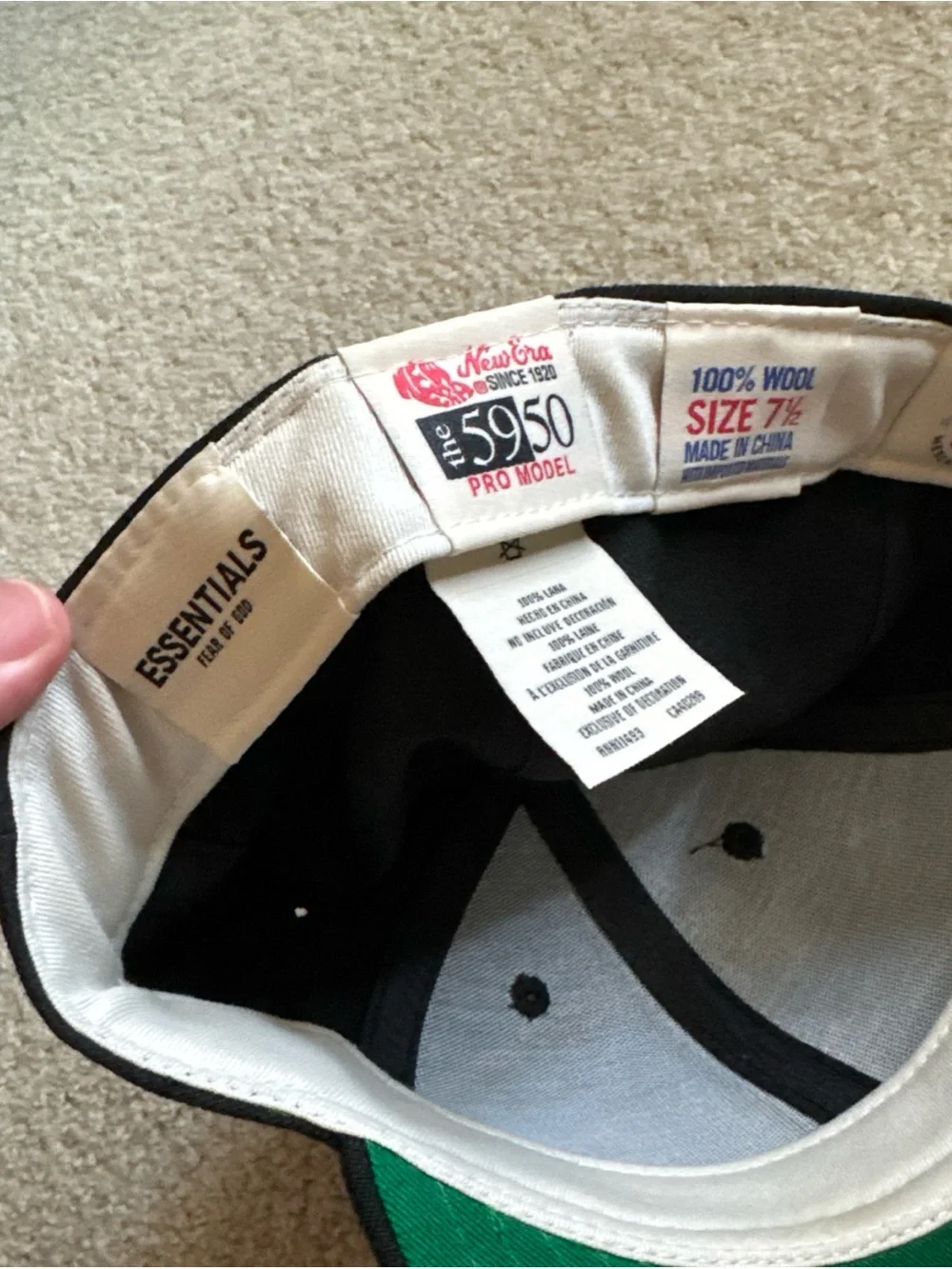 New Era Fear of God Fitted Hat 7 1/2 59Fifty Fitted Baseball Hat